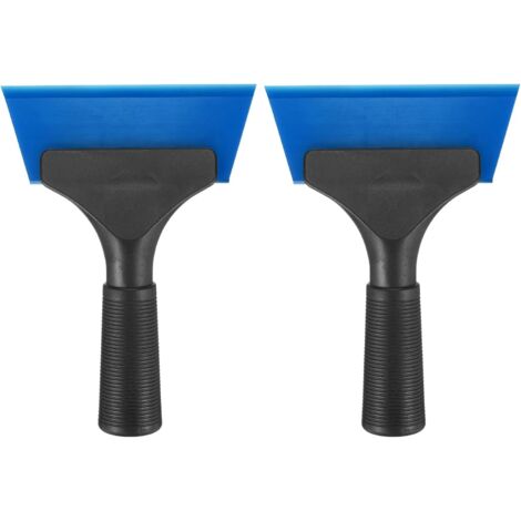 Juego de 2 limpiacristales para ducha, de 12,7 cm de largo, con mango antideslizante para parabrisas de coche, ventanas y puertas de cristal, color azul.