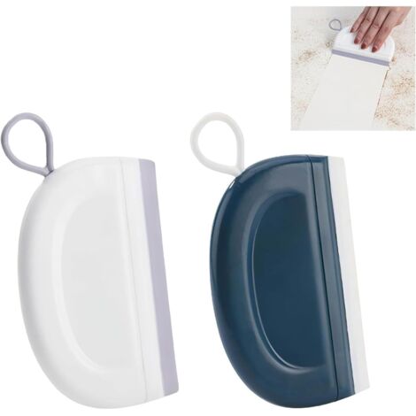 Juego de 2 limpiacristales para ducha, hechos de material TPR y PP, mini limpiacristales para espejos, ventanas, vidrio y superficies en la cocina, baño, coche, fácil de limpiar, diseño con