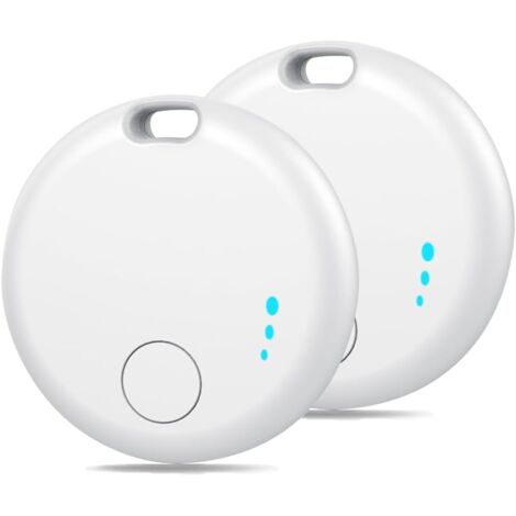 Juego de 2 localizadores Bluetooth inteligentes para llaves, equipaje, carteras y mochilas, compatibles con iOS, resistentes al agua con certificación IP67 (blanco).
