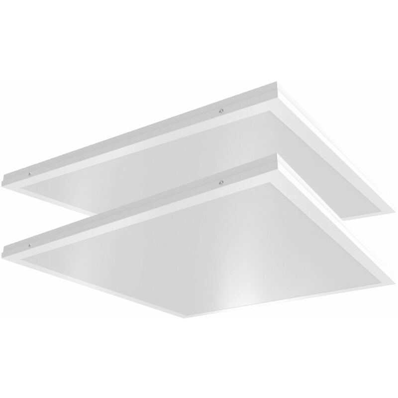 

Juego de 2 luces de techo LED de una estructura panel de rejilla iluminación de oficina luz diurna ALU lámparas blancas