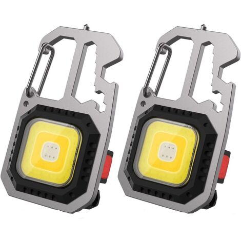 Juego de 2 luces de trabajo LED 7 en 1, 6 vatios, 800 lúmenes, impermeables, tipo C, para exteriores, con imán, color negro