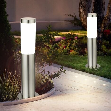 Juego de 2 luces LED de base para exteriores, focos de jardín, lámparas de pie, terrazas, iluminación de patio