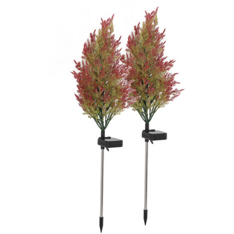 Juego de 2 luces solares RGB para árbol de Navidad, encendido/apagado automático, impermeables