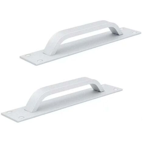 Juego de 2 manijas de aleación de aluminio para puertas corredizas, manijas para puertas cortafuegos, manijas para puertas de gabinete, push-pull, 20 cm x 4 cm, plateadas, AAFGVC