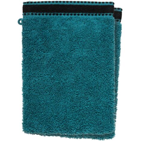 Juego de 2 manoplas de aseo «Joia» - algodón 550 gr/m² - azul cerceta 15 x 21 cm - Atmosphera créateur d'intérieur
