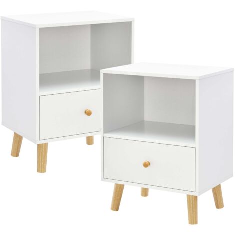 Juego de 2 mesas auxiliares 54 x 40 x 30 cm blanco 030009712