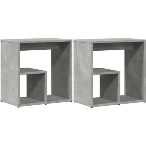 Juego de 2 mesas auxiliares de soporte para plantas 50 x 30 x 50 cm madera contrachapada gris DEC032635