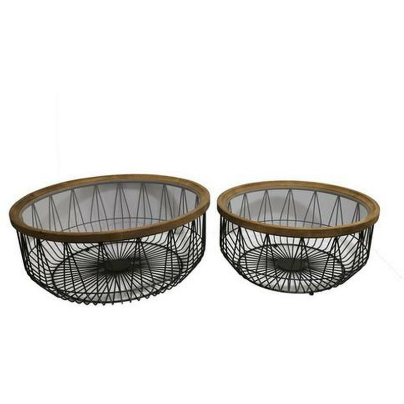 

Juego de 2 mesas Cristal Metal (100 x 100 x 42 cm) (2 pcs) - Dkd Home Decor