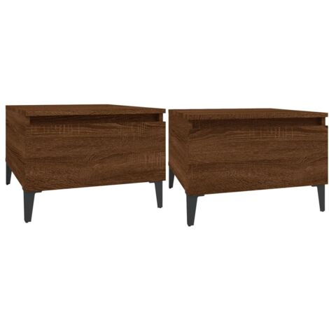 Juego de 2 mesitas de noche 50 x 46 x 35 cm en madera contrachapada marrón DEC032625