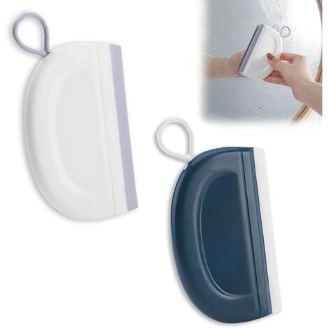 Juego de 2 mini rascadores de silicona para ventanas con gancho de plástico, rascadores versátiles para ducha, baño, cocina y ventanas.