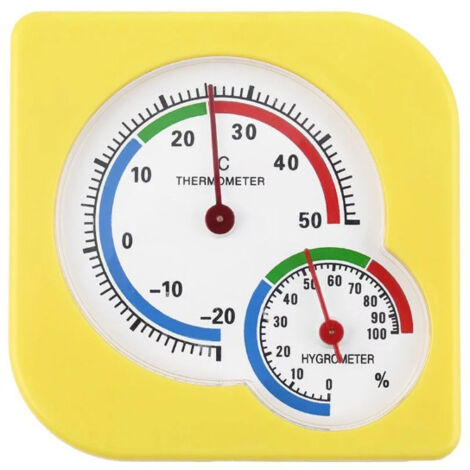 Juego de 2 mini termómetros e higrómetros con pantalla grande y precisa y diseño dual para refrigerador y uso en interiores: monitor portátil de temperatura y humedad para montaje en pared.