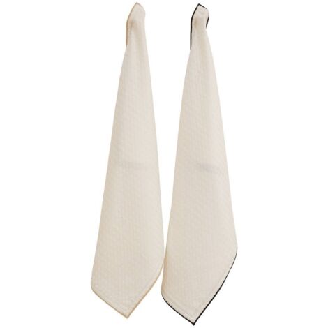 Juego de 2 paños de cocina Waffle 70x45cm de algodón blanco - Atmosphera créateur d'intérieur
