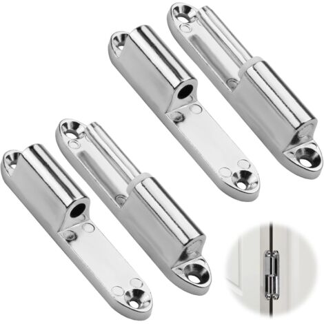Juego de 2 pares de bisagras para puertas de madera de interior en acero galvanizado - Correas de fijación atornillables de alta resistencia con tecnología de cojinete deslizante sin mantenimiento - I