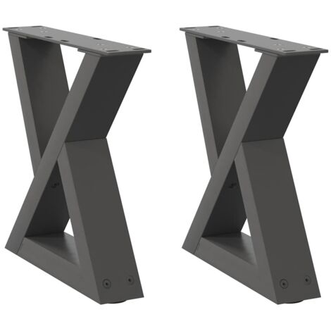 Juego de 2 patas ajustables modernas para mesa de centro de 40 x 31 cm en acero antracita 020056968