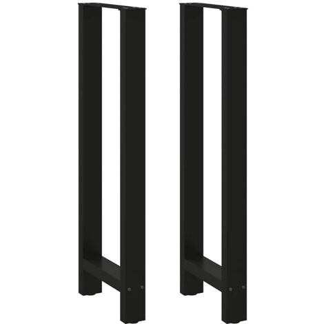 Juego de 2 patas ajustables para mesa de bar 40 x 110-111 cm diseño moderno acero negro comedor 020057588