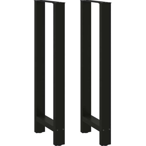 Juego de 2 patas ajustables para mesa de bar color negro 50 x 110 cm diseño moderno acero negro 020057592