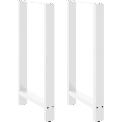 Juego de 2 patas ajustables para mesa de bar cuadradas 60 x 100 cm diseño moderno acero blanco 020057585