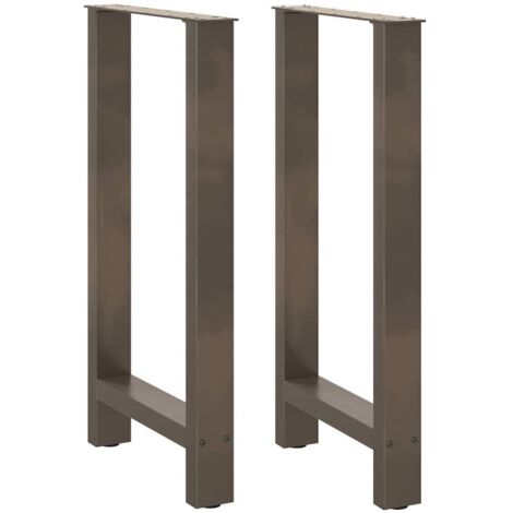 Juego de 2 patas ajustables para mesa de bar diseño moderno 40 x 90-91 cm en acero con recubrimiento de polvo natural 020057567