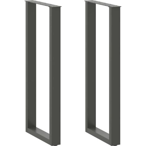 Juego de 2 patas ajustables para mesa de bar en forma de U 50 x 110 cm diseño moderno acabado elegante en acero antracita 020057486