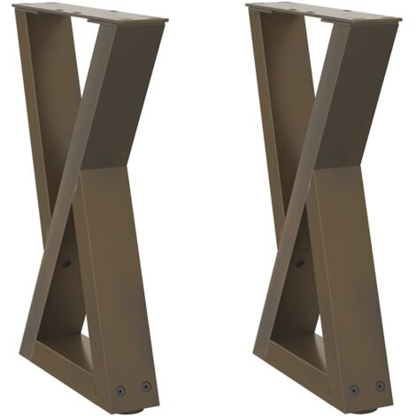 Juego de 2 patas ajustables para mesa de centro 28 x 42-43,3 cm estilo moderno acero natural 020056985