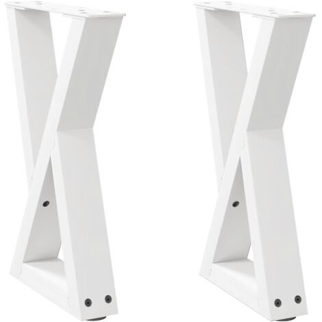 Juego de 2 patas ajustables para mesa de centro 28 x 43 cm elegante diseño moderno en acero blanco 020056983