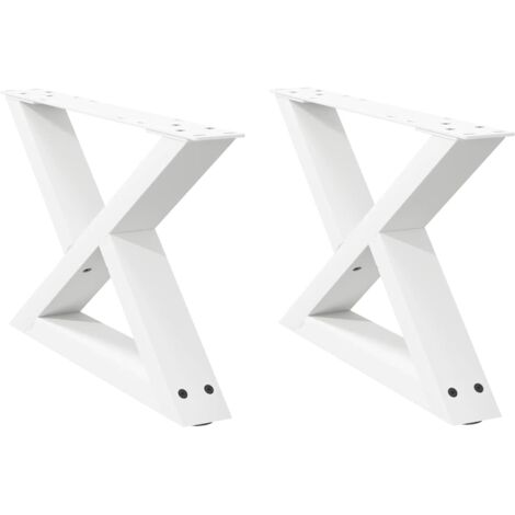 Juego de 2 patas ajustables para mesa de centro 50 x 30-31 cm diseño contemporáneo acero blanco 020056971