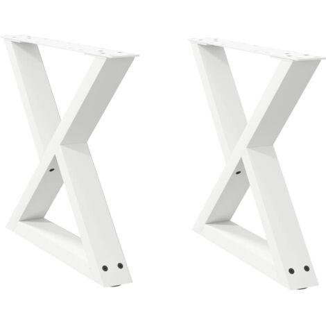 Juego de 2 patas ajustables para mesa de centro 50 x 42-43,3 cm diseño moderno para salón acero blanco 020056991