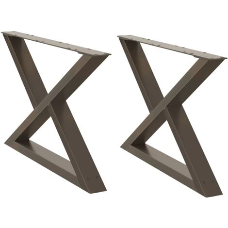 Juego de 2 patas ajustables para mesa de centro 70 x 42-43,3 cm diseño moderno acero natural 020057001
