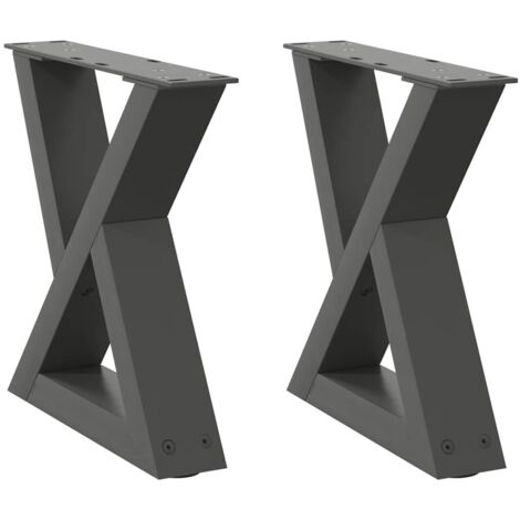 Juego de 2 patas ajustables para mesa de centro de 30 x 31 cm estabilidad moderna acero antracita 020056964