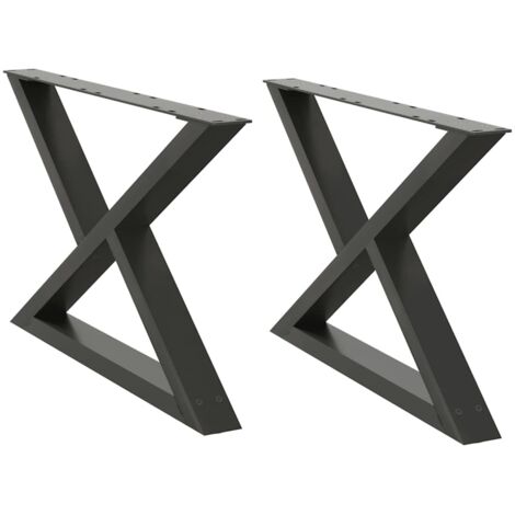 Juego de 2 patas ajustables para mesa de centro diseño moderno 70 x 42-43,3 cm acero antracita 020057000