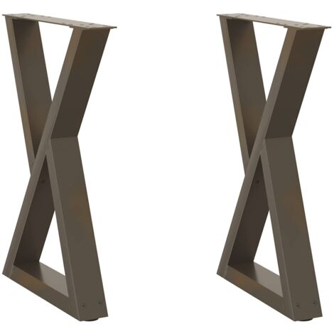 Juego de 2 patas ajustables para mesa de comedor 60 x 73 cm diseño moderno acero natural 020057009