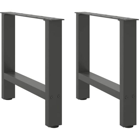 Juego de 2 patas cuadradas ajustables para mesa de centro 50 x 43 cm diseño moderno y resistente acero antracita 020057522