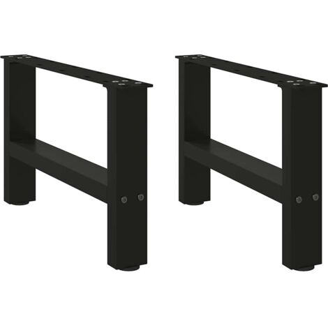 Juego de 2 patas cuadradas regulables para mesa de centro de 50 x 30 cm en acero negro 020057500