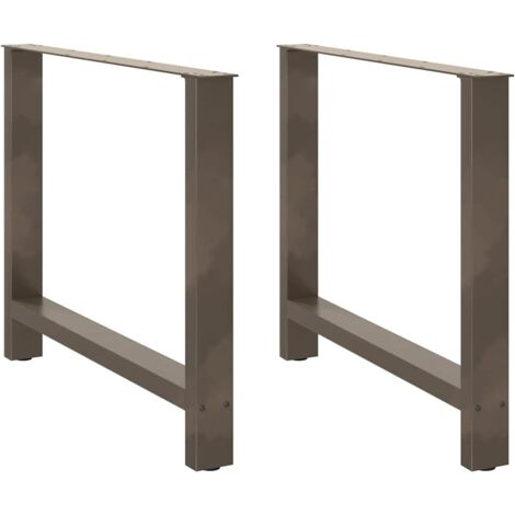 Juego de 2 patas de acero para mesa de comedor 100 x 72-73 cm diseño moderno acero natural resistente 020057563