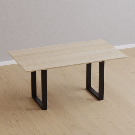 Juego de 2 patas de banco Holsted en forma de U acero 40 x 28 cm negro mate [en.casa]