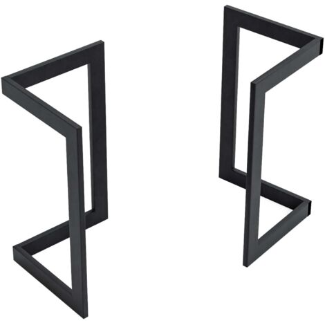 Juego de 2 patas de mesa 72 x 40 x 39 cm acero negro 030010589