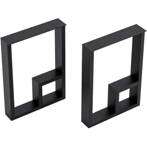 Juego de 2 patas de mesa de acero 42 x 30 x 7 cm color negro 030010590