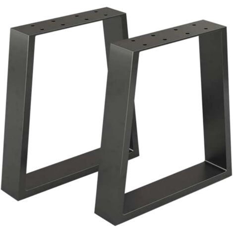 Juego de 2 patas de mesa de acero trapezoidal altura 42 cm