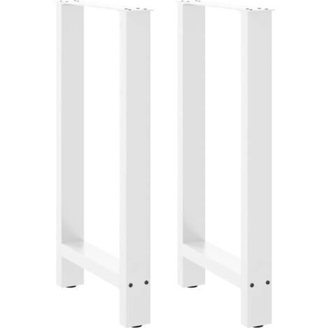 Juego de 2 patas de mesa de bar de diseño moderno ajustables de 40 x 90 cm en acero blanco 020057565