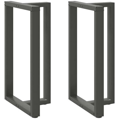 Juego de 2 patas de mesa de bar de diseño moderno en forma de T 60 x 35 x 100 cm con niveladores ajustables en acero antracita 020057356