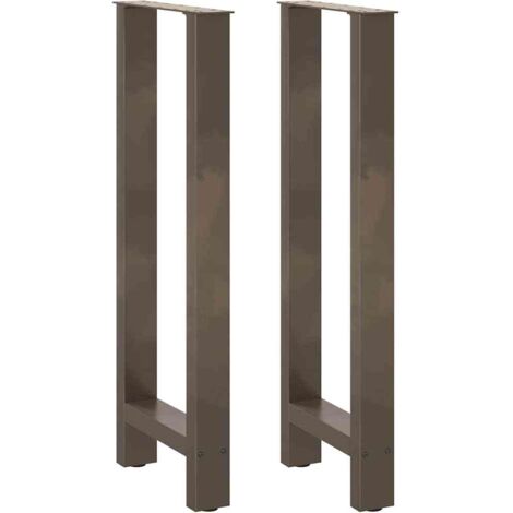 Juego de 2 patas de mesa de bar modernas de acero natural resistentes y estéticamente agradables 40 x 100 cm 020057579