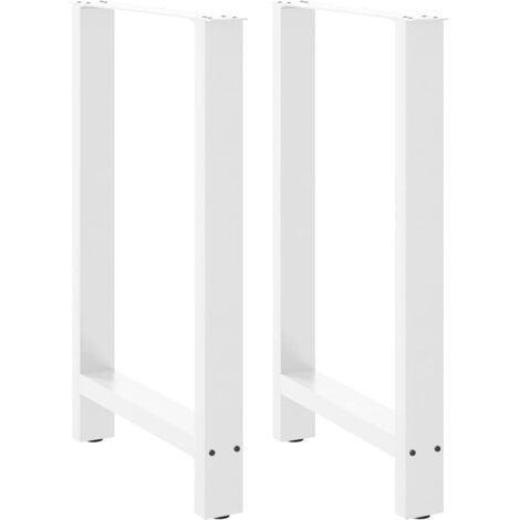 Juego de 2 patas de mesa de bar modernas regulables 60 x 90 cm en acero blanco 020057573