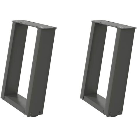 Juego de 2 patas de mesa de centro en ángulo de diseño moderno de 38 x 43 cm en acero antracita 020057046
