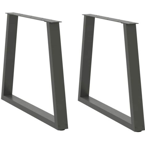 Juego de 2 patas de mesa de comedor ajustables en forma de V 80 x 72-73,3 cm diseño moderno y contemporáneo acero antracita 020056864