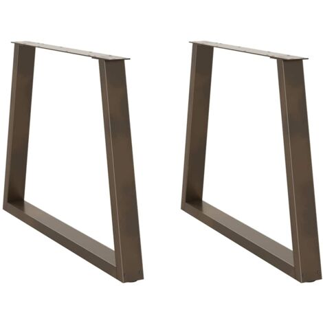 Juego de 2 patas de mesa de comedor ajustables en forma de V 90 x 72-73,3 cm estilo moderno acero natural 020056868