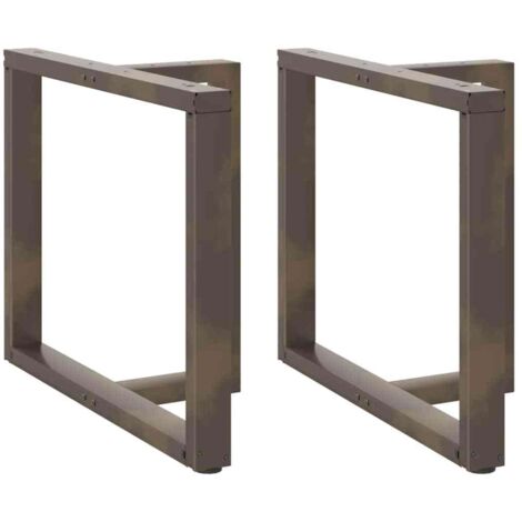 Juego de 2 patas de mesa de comedor de diseño moderno en forma de T 100 x 35 x 72 cm con niveladores ajustables acero negro 020057337