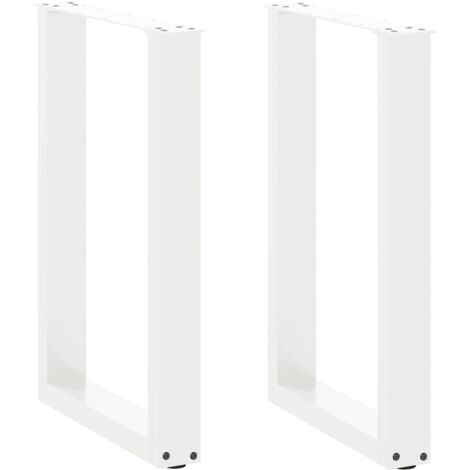 Juego de 2 patas de mesa de comedor modernas robustas y ajustables en forma de U 50 x 73 cm acero blanco 020057417