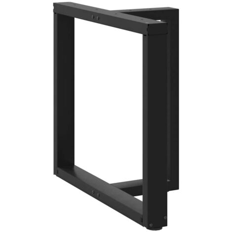Juego de 2 patas de mesa de comedor regulables en forma de T 70 x 35 x 73 cm en acero negro 020057324