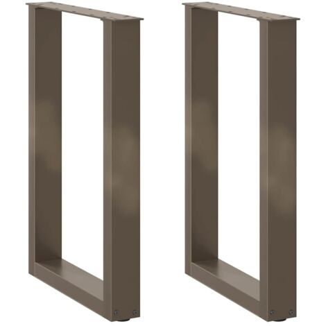 Juego de 2 patas de mesa de comedor regulables en forma de U 50 x 72-73 cm en acero con recubrimiento de polvo natural 020057419