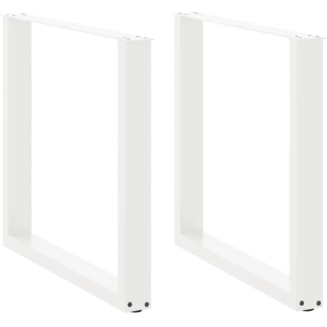 Juego de 2 patas de mesa de comedor regulables en forma de U 80 x 72 cm diseño moderno acero blanco 020057429